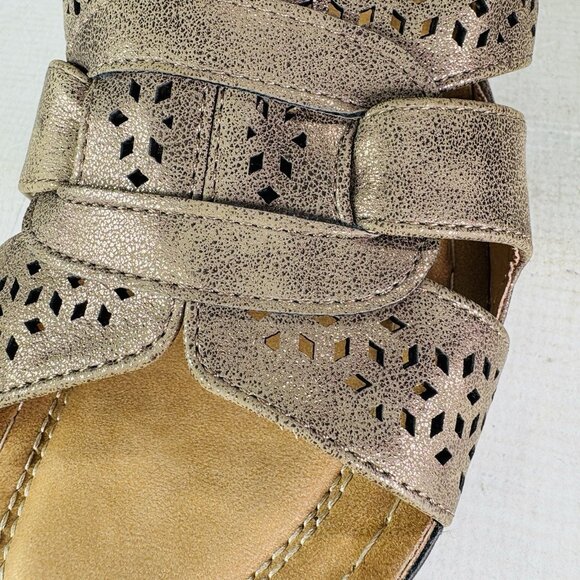 GC Women ODELIA  Bronze Lazer Slip On Wedge Lightweight  Sandals Shoes Size 8.5 - Picture 14 of 16